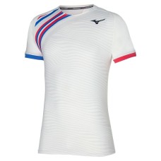 Mizuno SHADOW GRAPHIC TEE Футболка теннисная Белый/Синий/Красный
