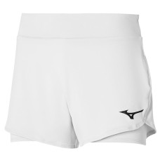 Mizuno FLEX SHORT (W) Шорты теннисные женские Белый/Черный