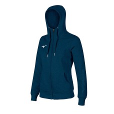 Mizuno SWEET FZ HOODIE (W) Толстовка утепленная с капюшоном женская Темно-синий