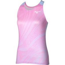 Mizuno CHARGE PRINTED TANK (W) Майка теннисная женская Розовый/Голубой