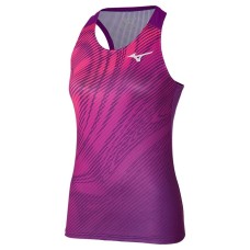 Mizuno CHARGE PRINTED TANK (W) Майка теннисная женская Фиолетовый/Розовый