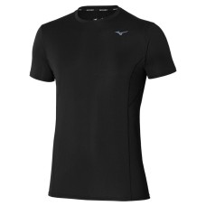 Mizuno DRYAEROFLOW TEE "BLACK" Футболка беговая Черный/Серый
