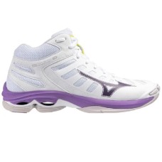 Mizuno WAVE VOLTAGE 2 MID (W) Кроссовки волейбольные женские Белый/Фиолетовый