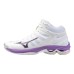 Mizuno WAVE VOLTAGE 2 MID (W) Кроссовки волейбольные женские Белый/Фиолетовый