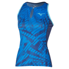 Mizuno MUGEN PRINTED T-SHIRT (W) Футболка теннисная женская Синий/Темно-синий