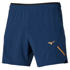 Mizuno ALPHA 5.5 SHORT Шорты беговые Темно-синий/Оранжевый