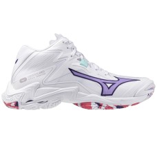 Mizuno WAVE LIGHTNING Z8 MID (W) Кроссовки волейбольные женские Белый/Фиолетовый/Розовый
