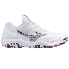 Mizuno WAVE STEALTH 6 (W) Кроссовки гандбольные женские Белый/Фиолетовый
